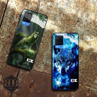 Ốp lưng kính cường lực Oppo A54 ( 4G ) hình sói nam tính