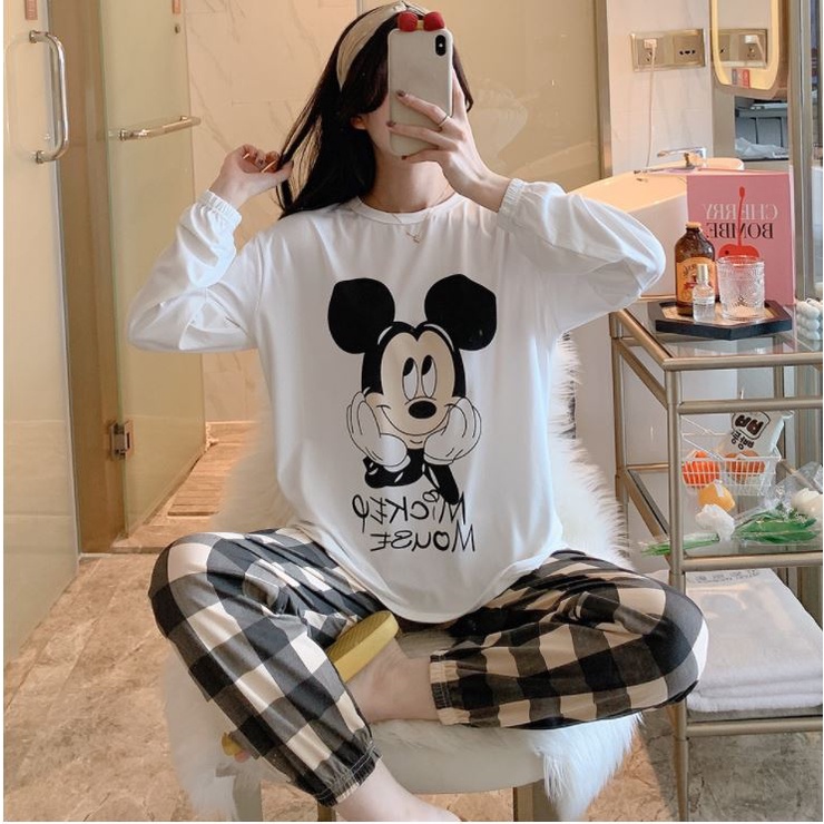 Đồ Ngủ Nữ Dài Tay Đồ Bộ Nữ Cao Cấp Thu Đông Cotton ELINA DN01 | BigBuy360 - bigbuy360.vn