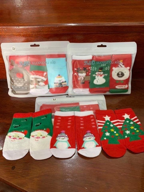 SET 12 ĐÔI TẤT NOEL SIÊU YÊU CHO BÉ