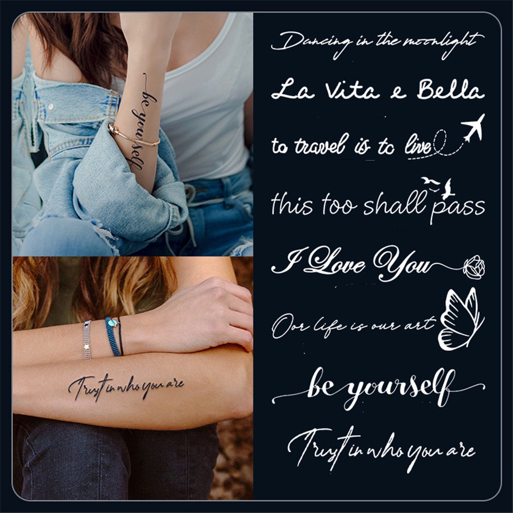 1 Hình Xăm Dán Chống Thấm Nước Truyền Cảm Hứng Tiếng Anh