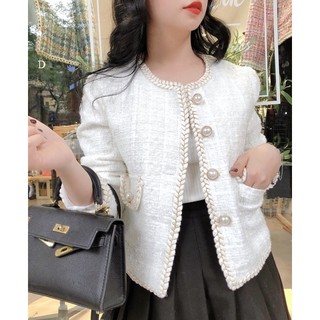 ÁO DẠ TWEED TRẮNG FF3580