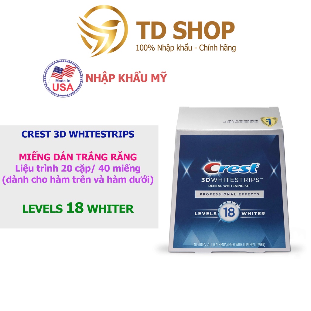 [NK Mỹ] Miếng Dán Trắng Răng CREST Professional Effects fullbox - TD Shop