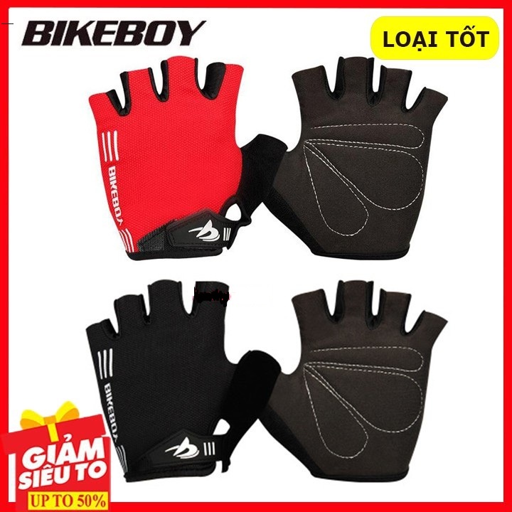 Găng tay tập gym, Bao tay nam cụt ngón đi phượt đi xe máy BikeBoy Cao Cấp