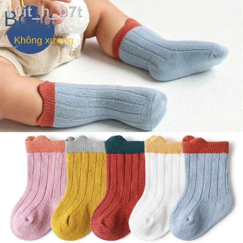✒▩♂Vớ cho bé, cotton tinh khiết, nam nữ xuân thu, một tuổi, trẻ em, thu 6-12 tháng, công chúa baby, dễ thương và siêu dễ