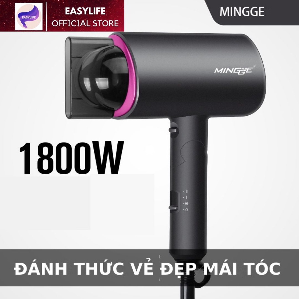 Máy sấy tóc Mingge tạo kiểu 2 chiều nóng lạnh Công suất 1800W mẫu T1