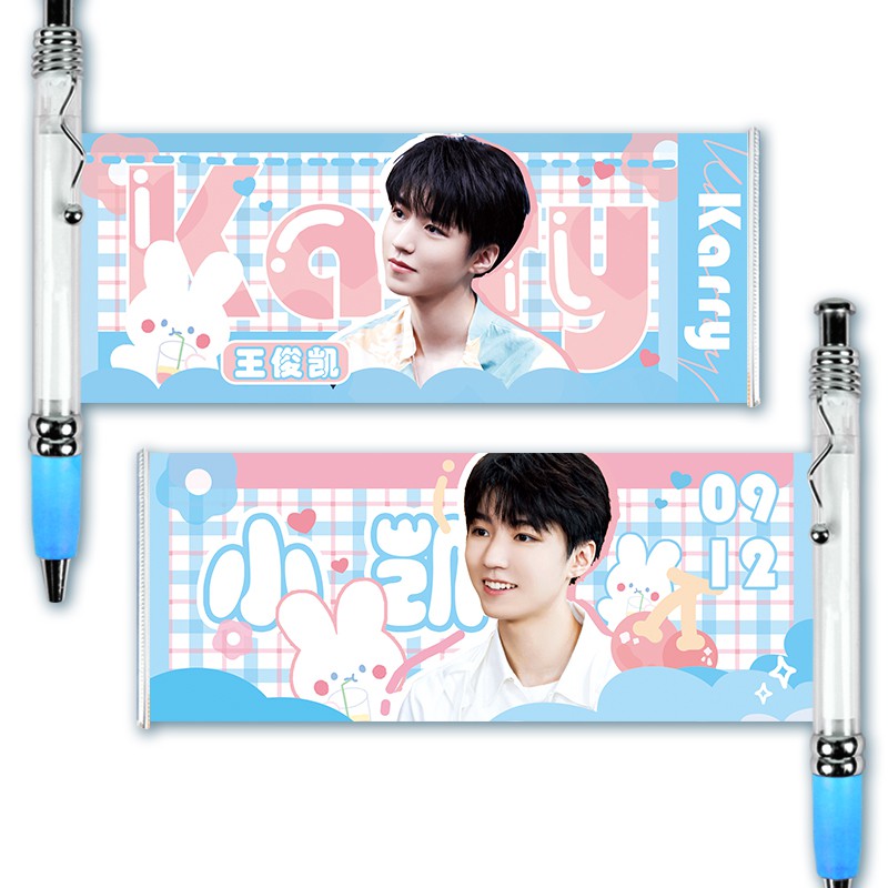 Bút bi mực gel ngòi 0.5mm in hình cho fan của nhóm Tfboys