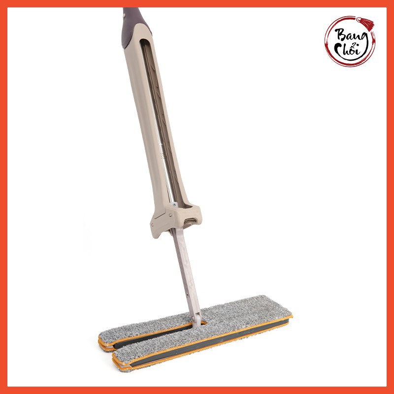 Cây lau nhà lau sàn flat mop đa năng, cán inox không rỉ sét, lau cả khô và ướt, tặng kèm bông lau