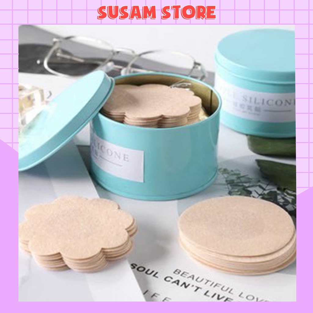 Miếng dán ngực - Miếng dán ti tiện lợi hình hoa, set 10 miếng
