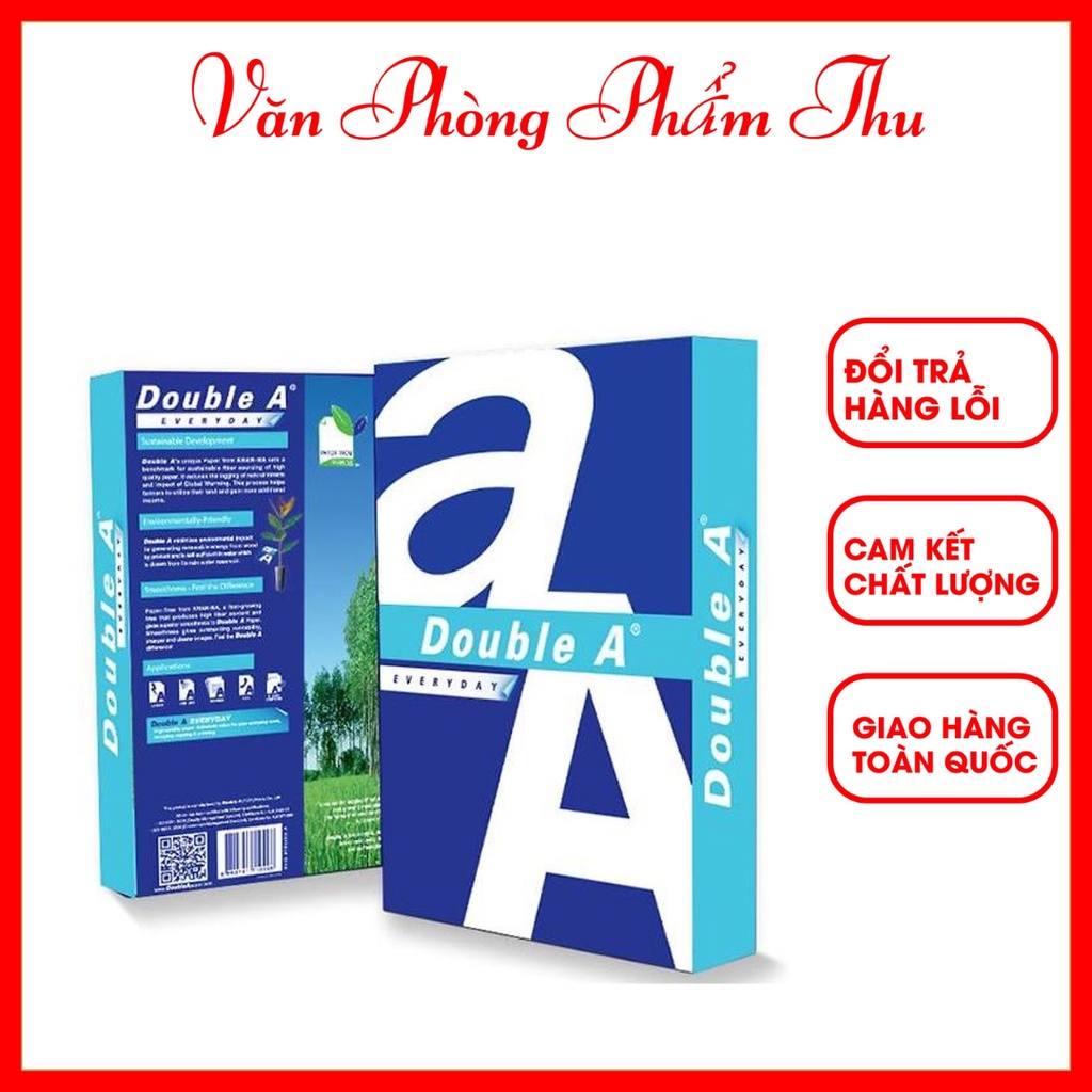 Giấy In A3 Double A 70gsm Thái Lan Độ Trắng Sáng Cao, Bề Mặt Mịn, Không Bụi Bẩn Giúp Cho Quá Trình In, Photo Dễ Dàng