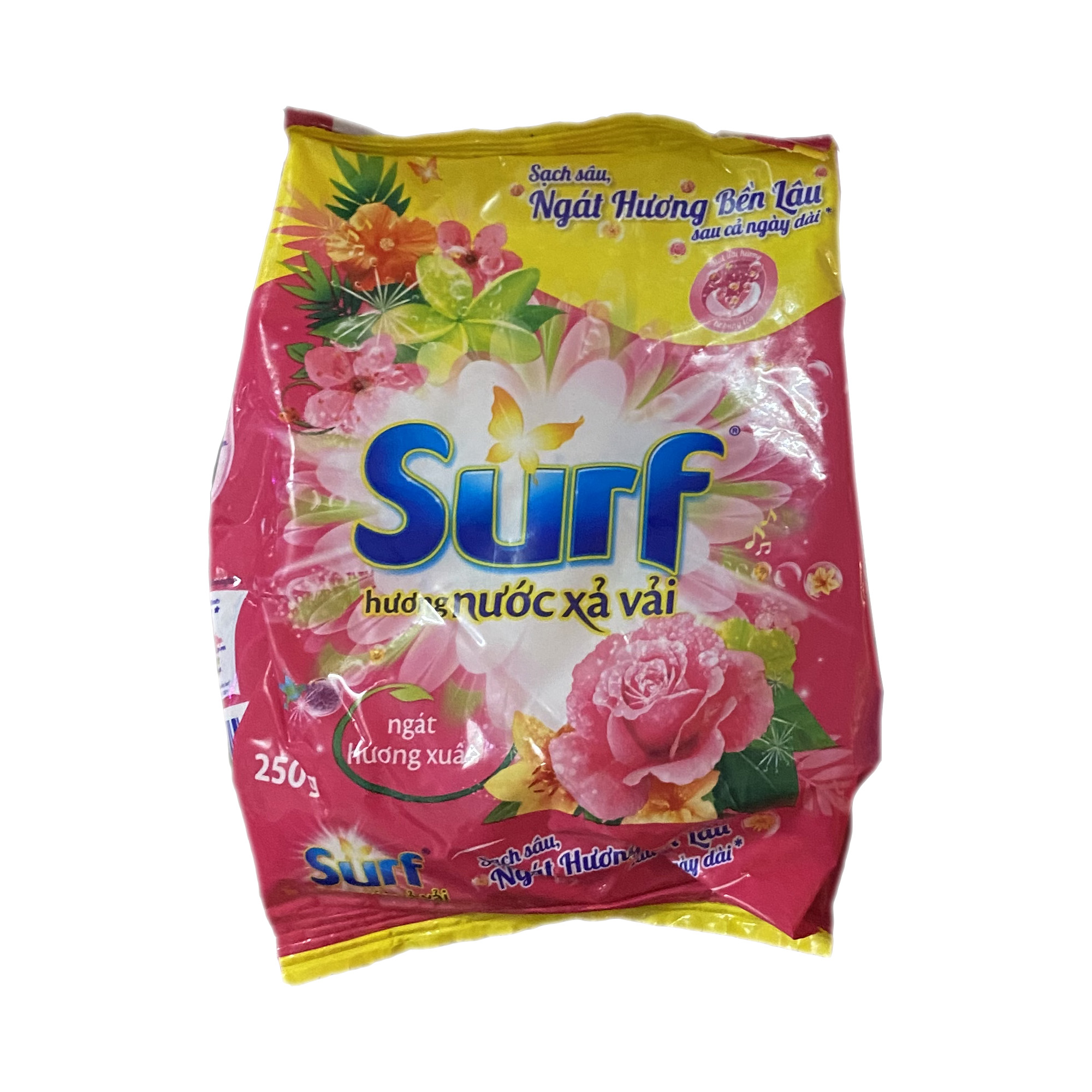 Combo 2 Túi Bột Giặt Surf 250gr đậm đặc, Hương Nước Xả Vải, Ngát Hương Xuân, dùng máy giặt, giặt tay ở nguồn nước phèn