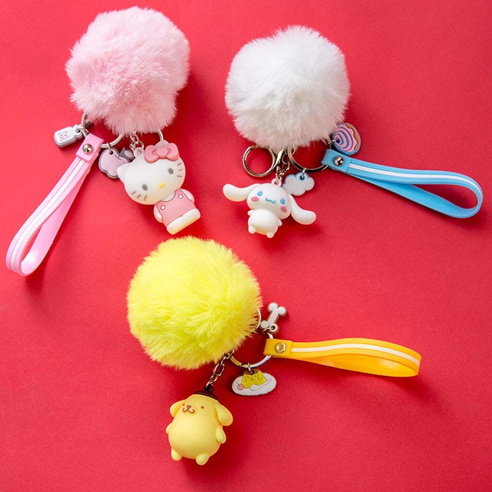 Móc khóa gắn bóng lông hình động vật dễ thương thời trang cho nữ