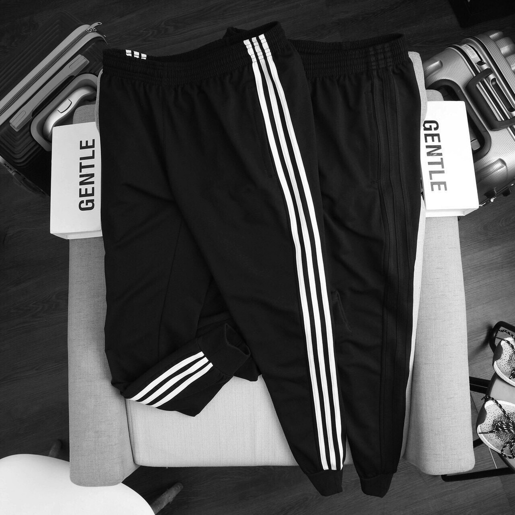 Quần thể thao nam, quần dài jogger nam nữ 3 sọc chất liệu cotton poly dày dày dặn co giãn tốt thoải mái khi vận động