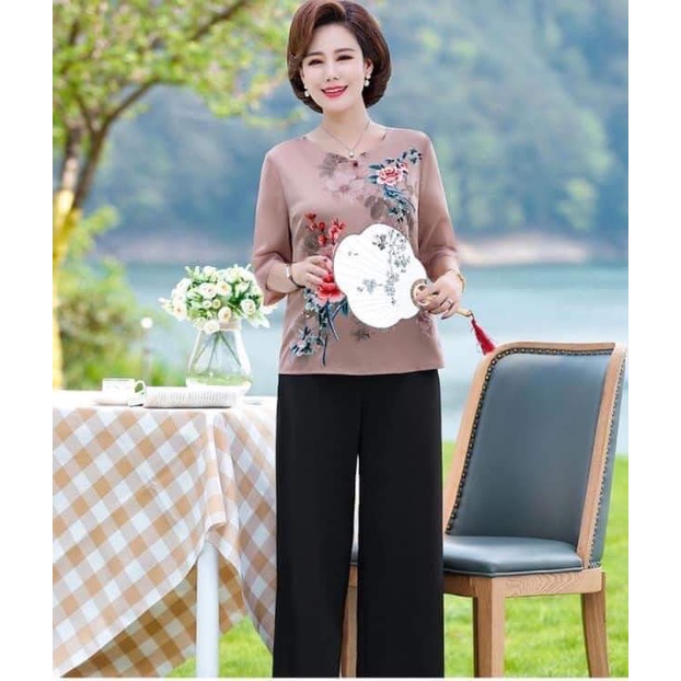 Bộ Đồ Trung Niên Chất Lụa Cho mẹ