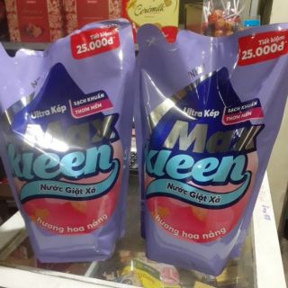 Combo 2 túi nước giặt Maxkleen 2.4kg hương hoa nắng và hương nước hoa huyền diêu