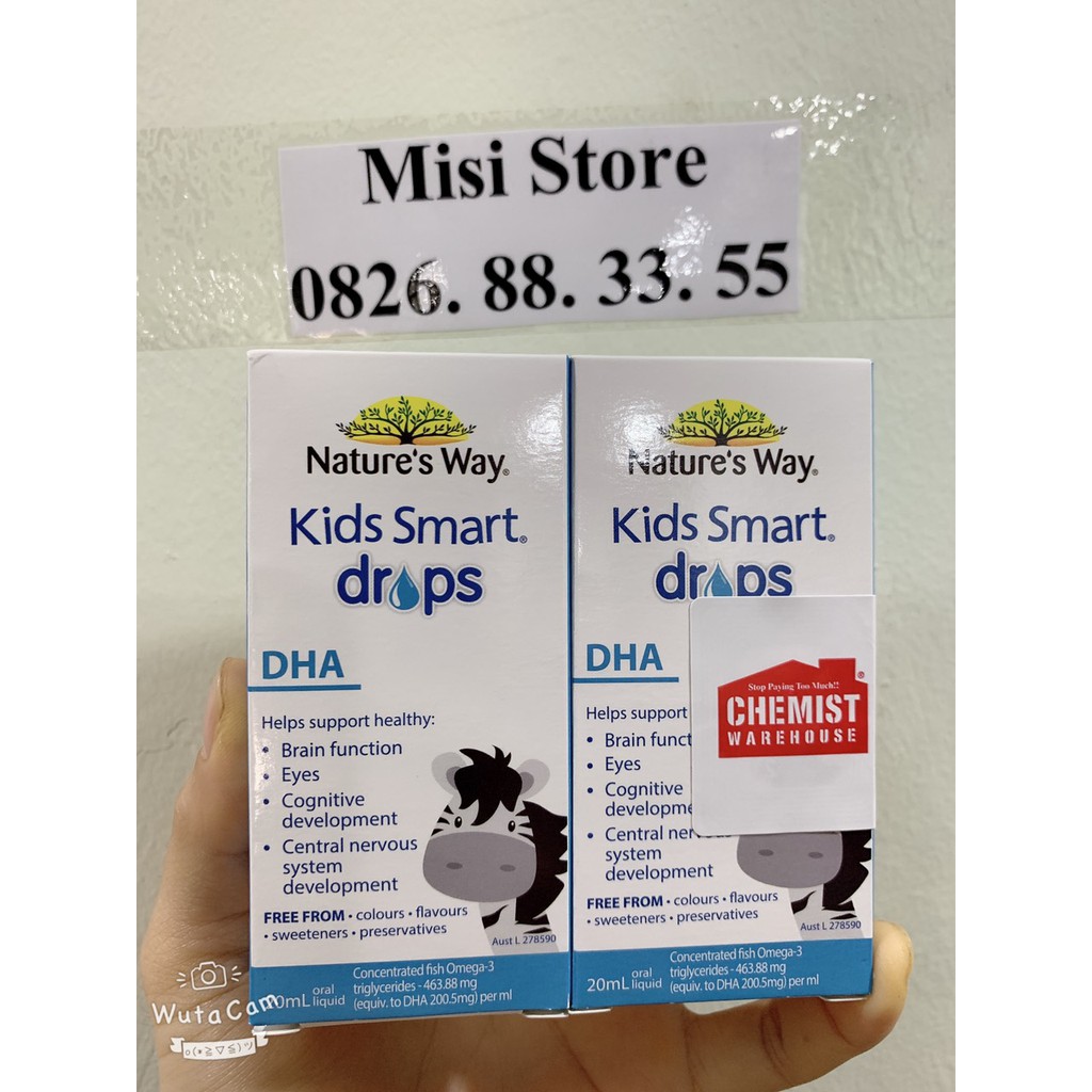 (Tem Chemist) Kids Smart Drops DHA Nature's Way 20ml, DHA cho bé từ sơ sinh