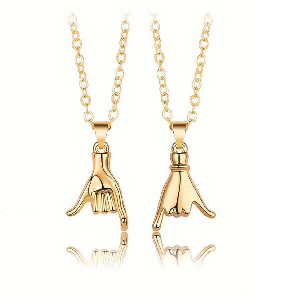 MXGOODS Dây Chuyền Mặt Hình Bàn Tay Giữ Đôi Cá Heo Sáng Tạo Lãng Mạn
