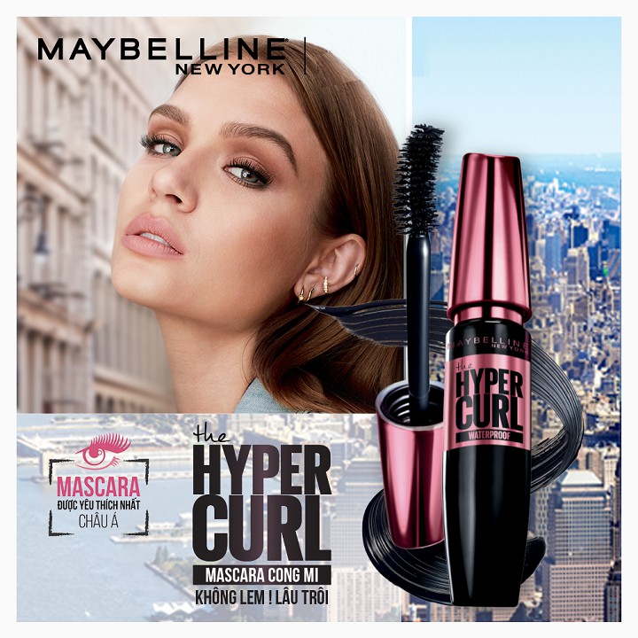 [CHÍNH HÃNG_CÓ TEM] Mascara Làm Dài Và Cong Mi Maybelline The Hyper Curl Volum Express Waterproof 9.2ml