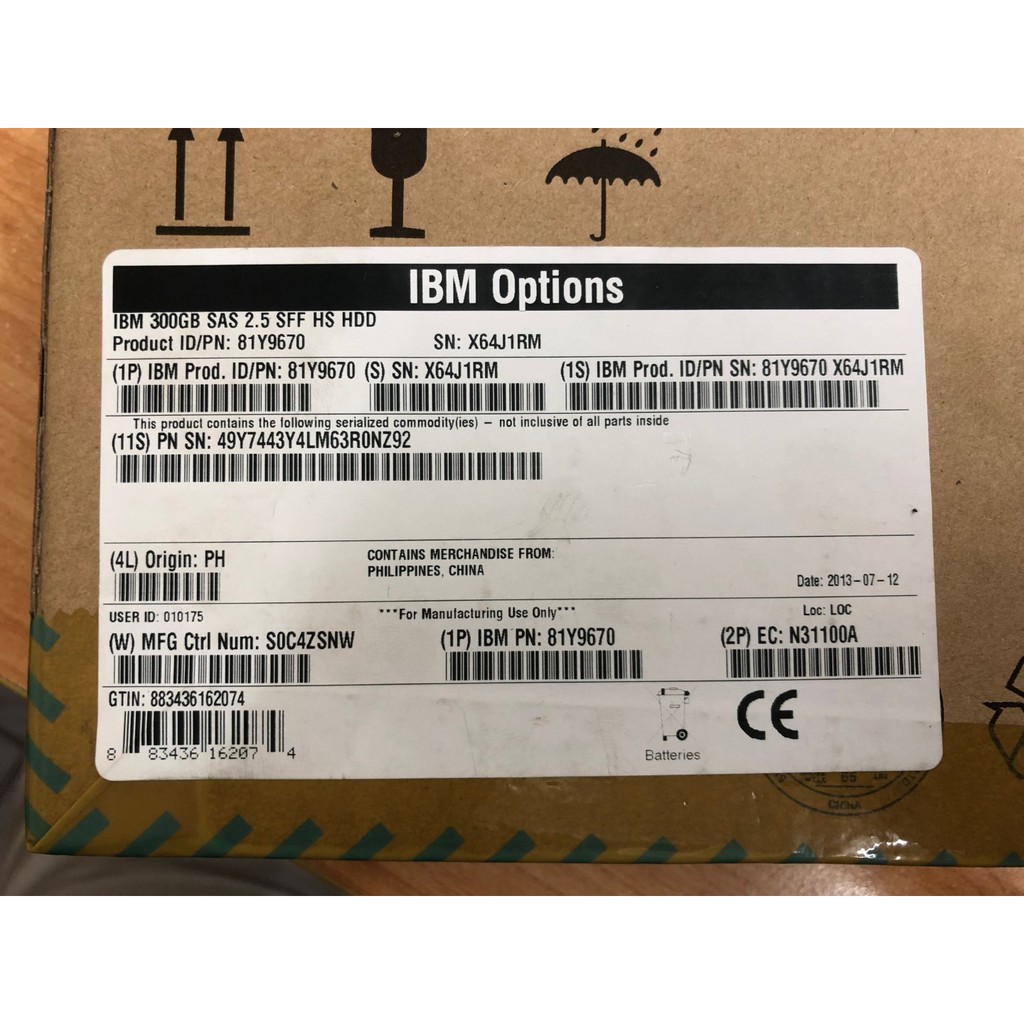 HDD Lenovo IBM 2.5in 300GB SFF HS 15K 6Gbps SAS, 81Y9670