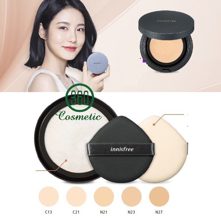 [new] Phấn Nước Giữ Ẩm Kiềm Dầu Siêu Nhẹ Da Innisfree Light Fit Cushion SPF33 PA++ 14g