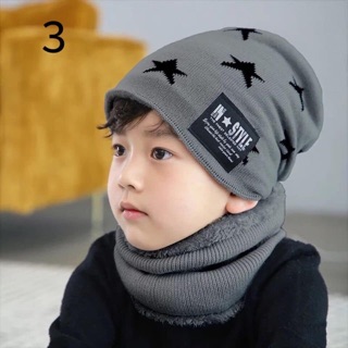 Set khăn kèm mũ len cho bé