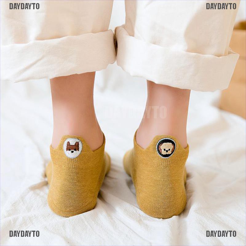 Vớ Cotton Cổ Thấp In Họa Tiết Động Vật Dễ Thương Vui Nhộn Thời Trang Cho Nữ
