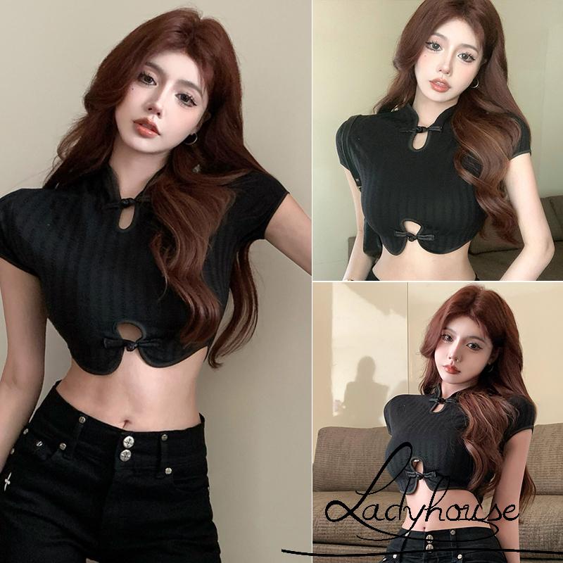 Áo Thun Crop Top Tay Ngắn Thời Trang Mùa Hè Cho Nữ
