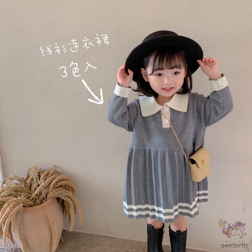 Đầm dài tay phối bèo nhún cho bé