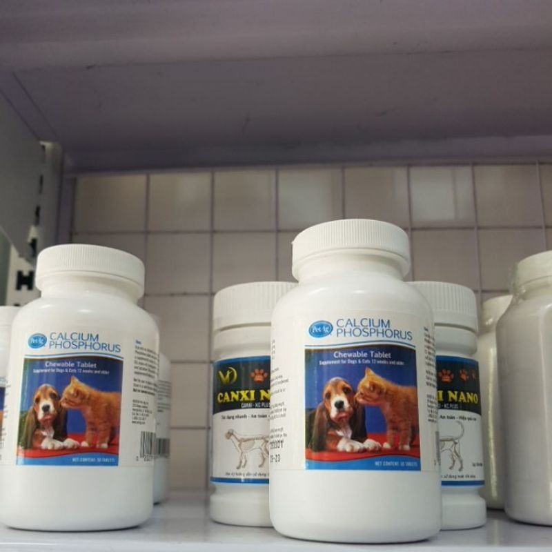 Canxi Calcium Phosphorus cho mèo và chó.