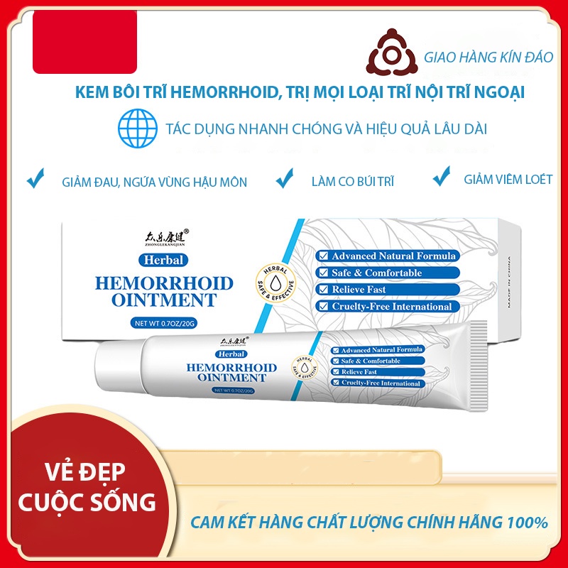 Kem Bôi Trĩ HEMORRHOID Co Búi Trĩ, Giảm Đau Rát Búi Trĩ (Che tên sản phẩm)