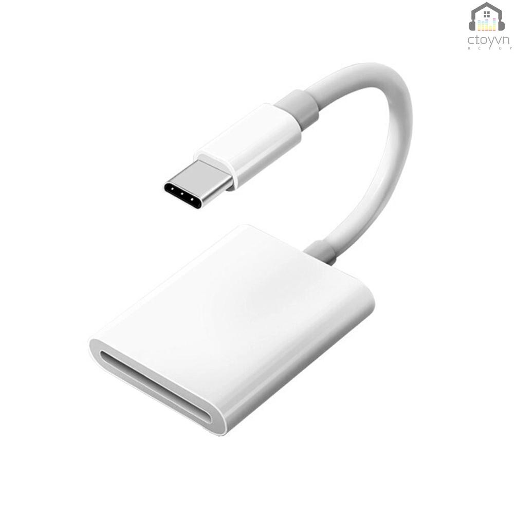 Type-C to SD Card Camera Reader Adapter SD Card Reader for Type-C Devices, White