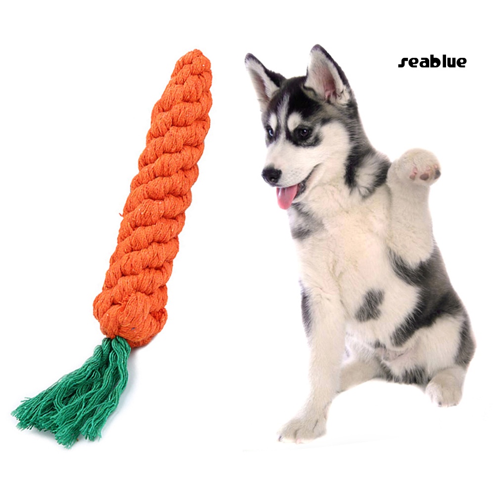 【SE】Pet Dog Puppy Carrot Shape Cotton Rope Molar Tooth Cleaning Chew Training Toy