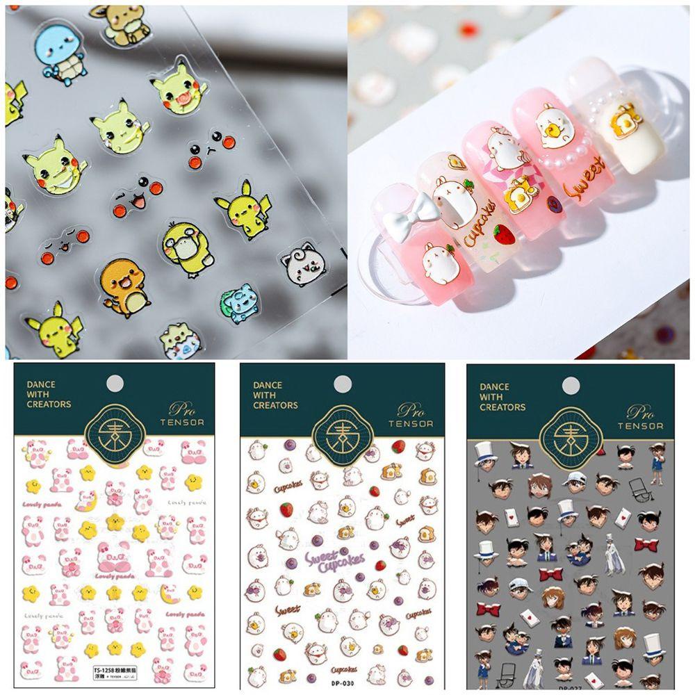 Miếng Dán Móng Tay 5D DIY Hình Gấu Trúc Dễ Thương Cho Nữ