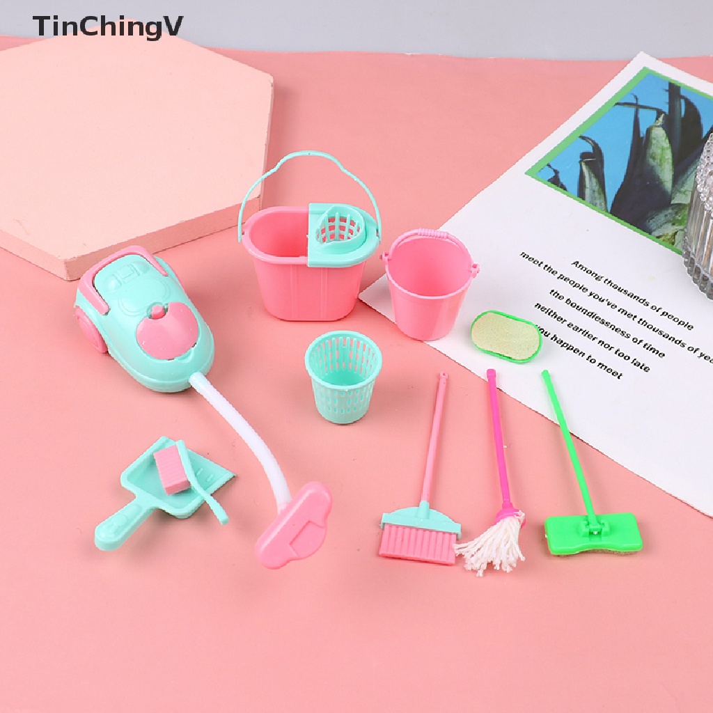 Bộ 10 Dụng Cụ Vệ Sinh Nội Thất Nhà Búp Bê