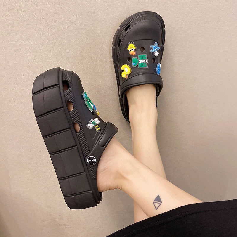 Dép Cross Đế Cao chất liệu EVA siêu nhẹ đế cao 6cm tặng Sticker dễ thương - dép bánh mì