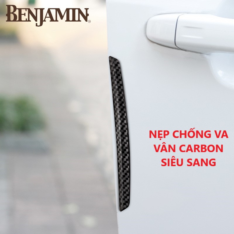 NẸP CHỐNG VA ĐẬP VÂN CARBON, 4 CÁI NẸP CHỐNG TRẦY CỬA XE Ô TÔ, CHỐNG TRẦY KÍNH CHIẾU HẬU