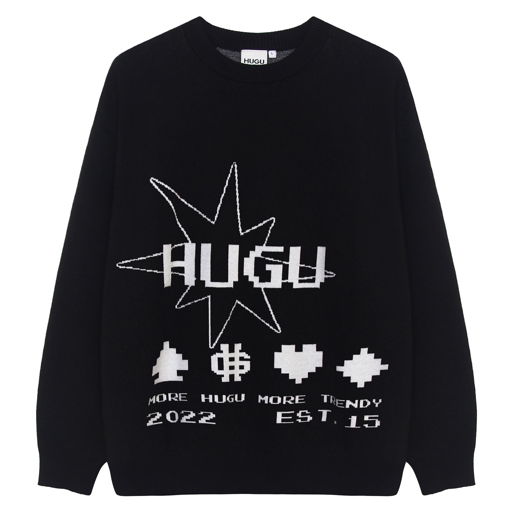 Áo sweater tay dài HUGU - On The Star - vải len dày dặn, form rộng unisex