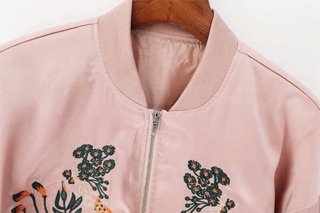 [Tặng Mã 70K – Hàng Chính Hãng] Áo bomber hồng thêu