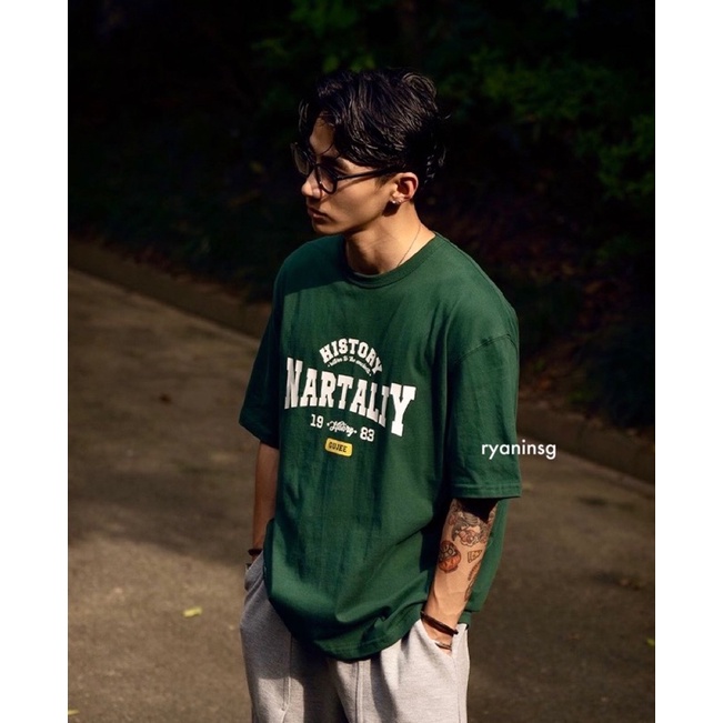 RYAN - Áo thun nam NARTALIY ngắn tay vải cotton thương hiệu RYAN form rộng phong cách Hàn Quốc