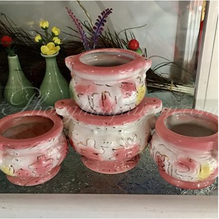 Lư hương gốm Hồng sen(2 size)