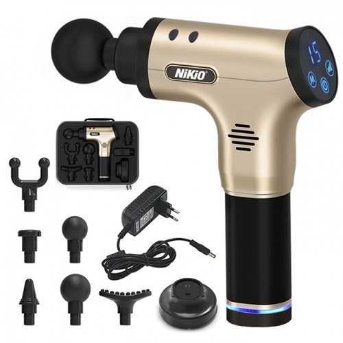 Súng massage gun trị đau mỏi cơ Nhật Bản Nikio NK-171 - Gold - CAO CẤP