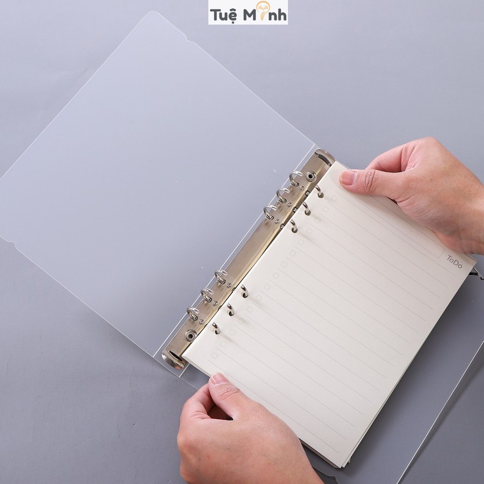 File còng sắt A5 giấy refill 90 trang caro/ dot/ kẻ ngang/ kế hoạch tùy chọn mix ruột giấy