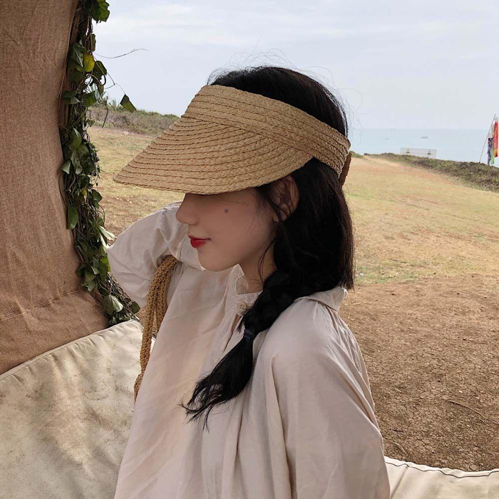 Mũ Lưỡi Trai Nửa Đầu Chống Tia UV Màu Sắc Đơn Giản Phong Cách Hàn Quốc