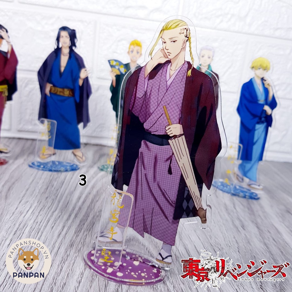 Mô Hình Standee acrylic Anime Tokyo Revengers Yukata kèm bảng tên - 6 nhân vật (15cm)