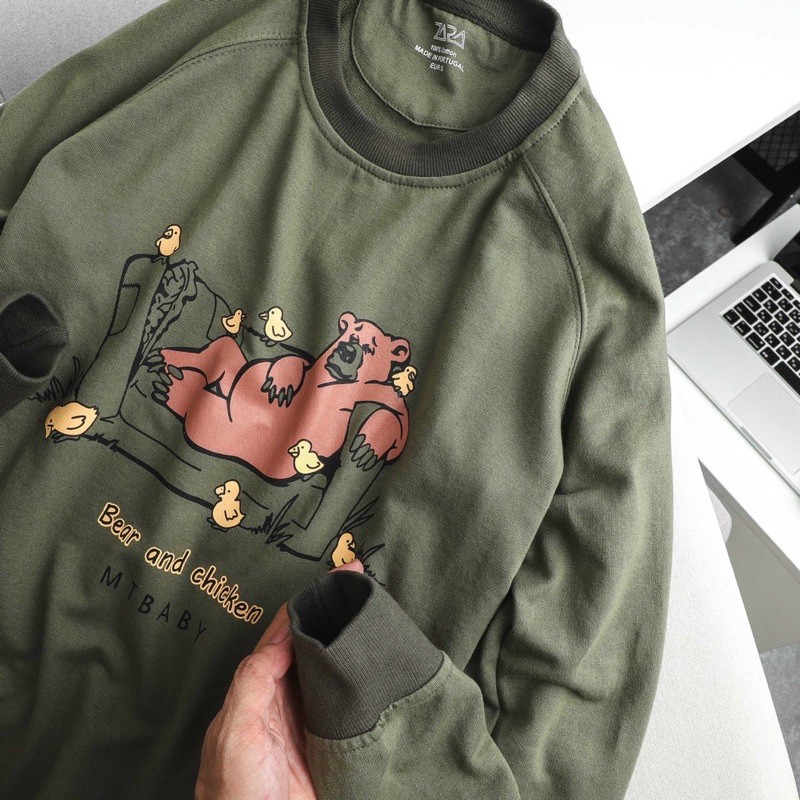 áo thun sweater dài tay cổ tròn hoạ tiết ZR | BigBuy360 - bigbuy360.vn