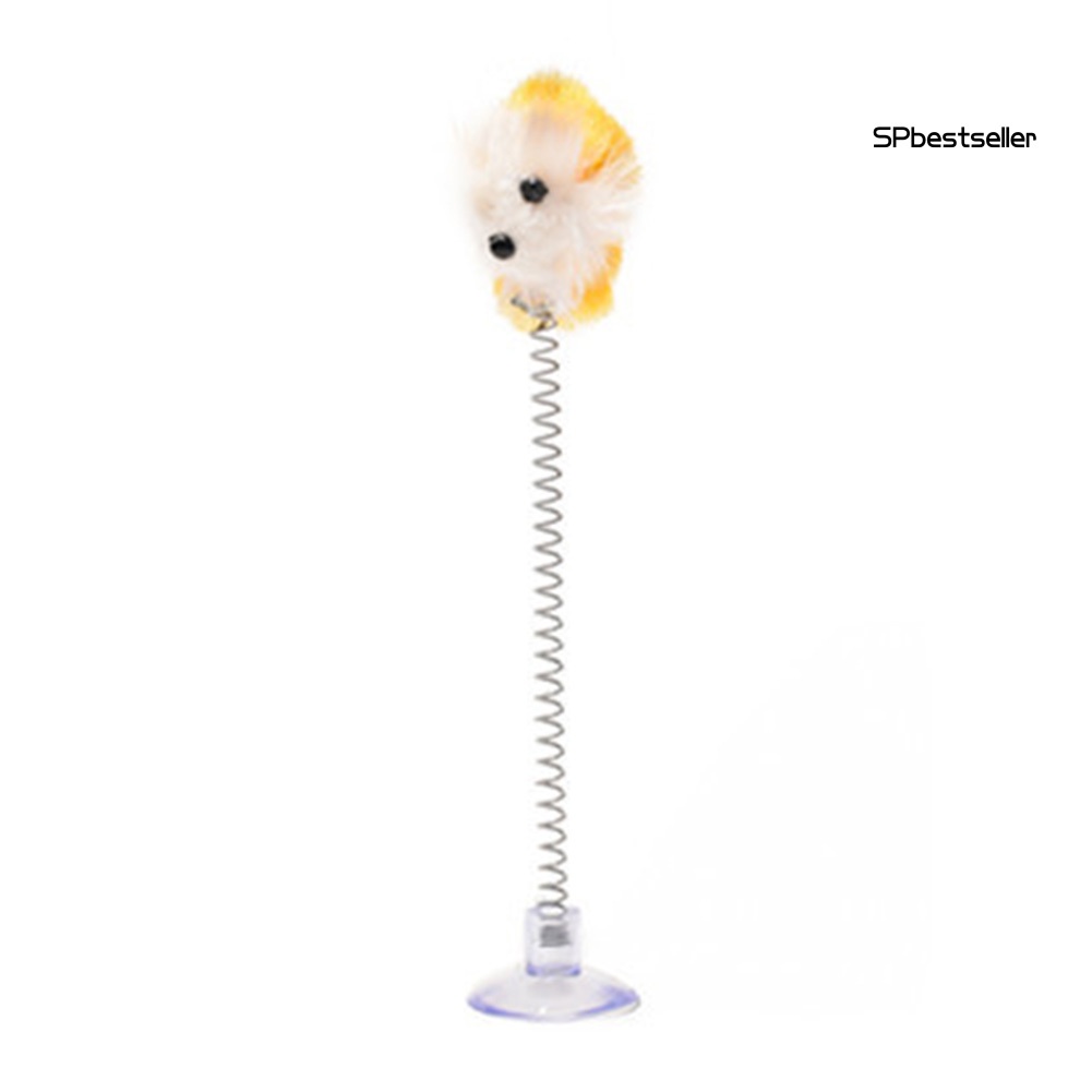 Đồ Chơi Tương Tác Hình Chú Chuột Lò Xo Gắn Lông Vũ Cho Mèo Cưng