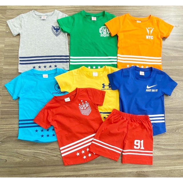 SET BỘ LỮNG BÉ TRAI PHỐI SỌC (Combo 5 bộ)