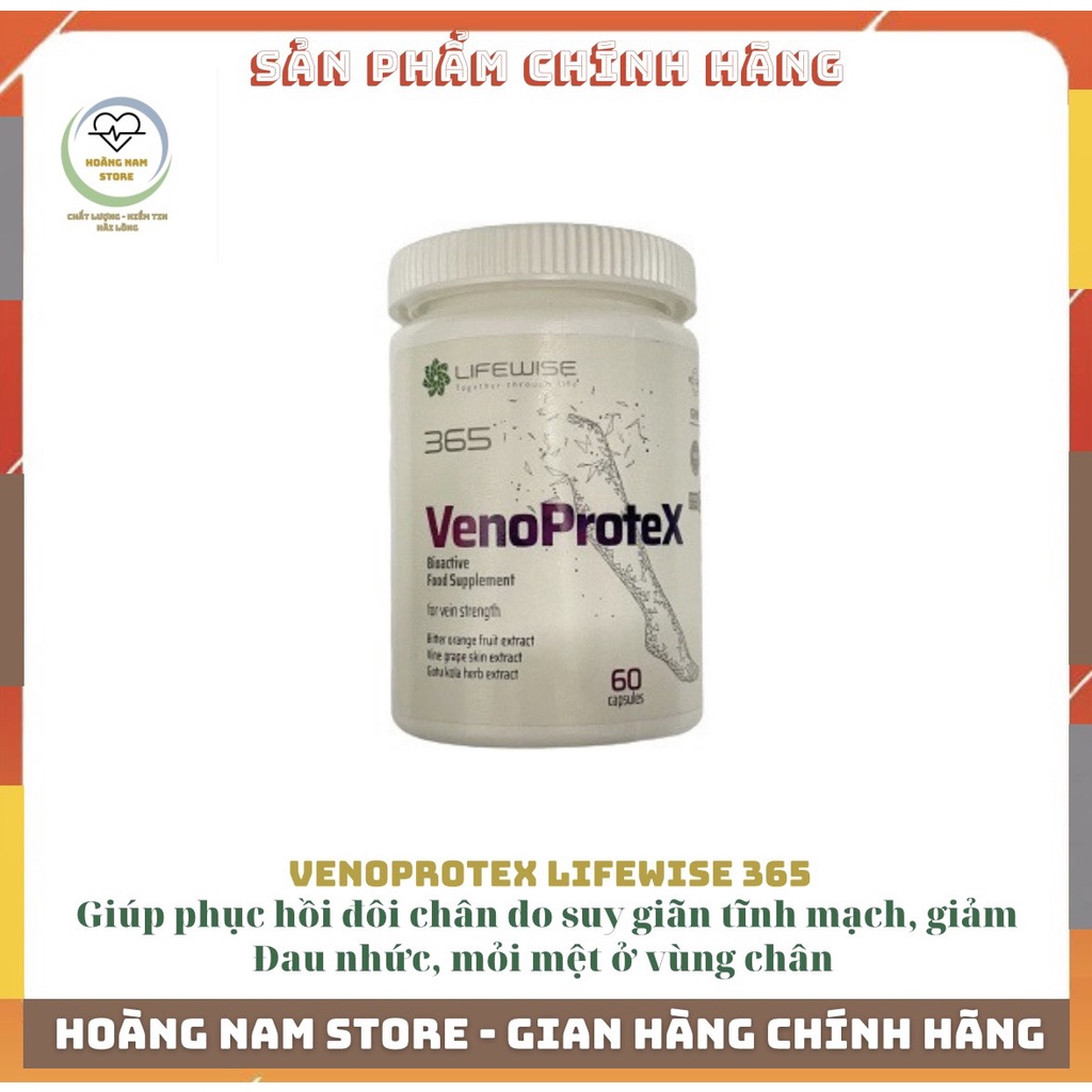 LifeWise #365 Venoprotex, sức khỏe và vẻ đẹp cho đôi chân của bạn khỏe mạnh, Chai 60 viên