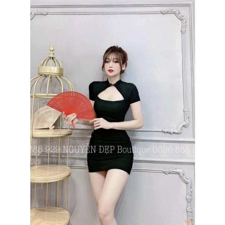 (Free Ship) Đầm Body Nữ Khoét Ngực Sexy Nóng Bỏng CHo Các Nàng Tự Tin Khoe Dáng Pu