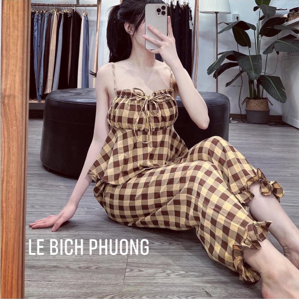 [ 𝐅𝐑𝐄𝐄 𝐒𝐇𝐈𝐏 ] SET BÈO KẺ 2 DÂY RÚM NGỰC QUẦN BÈO ĐỔ BỘ NỮ