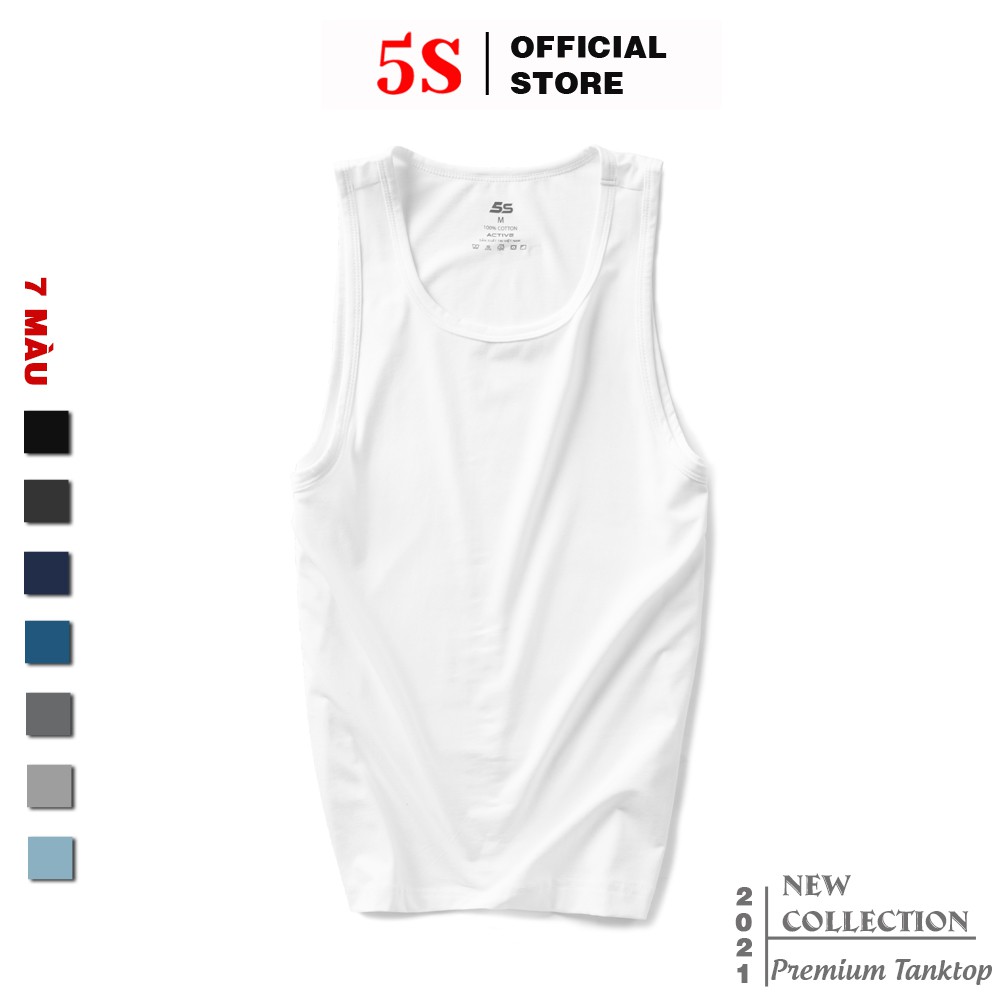 Áo Ba Lỗ Nam 5S (3 Màu), Chất Liệu Cotton Siêu Mát, Siêu Mềm, Kiểu Dáng Khỏe Khoắn, Năng Động (ABL21004-02)